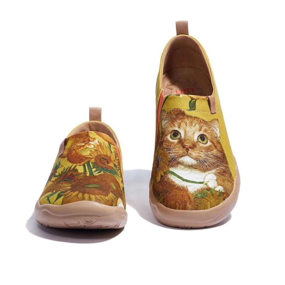 UIN Women's Slip Ons Walking Casual Loafers Shoes (Sunflowers and Cat Toledo) - Picture 6 of 7